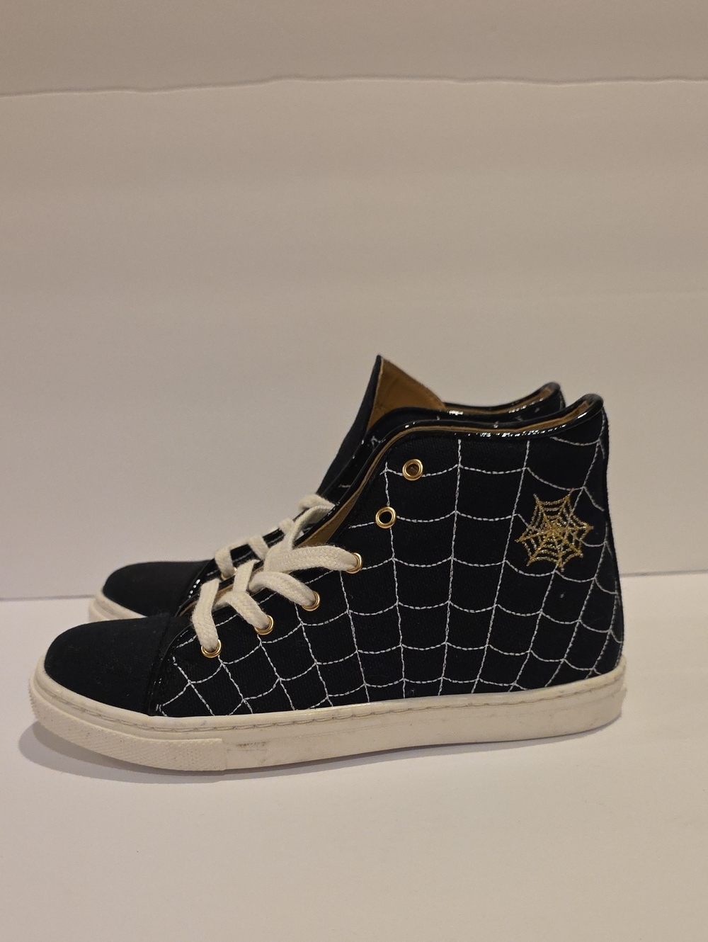 Charlotte Olympia Black and White Kids High-Top Sneakers Size 32